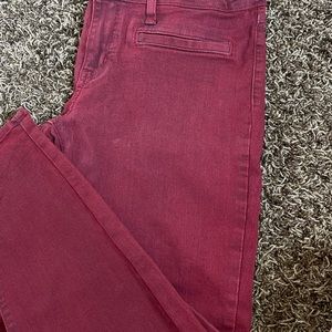 dark red jeans